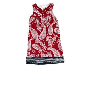 Lands' End Red, White, and Blue Paisley Kids Dress